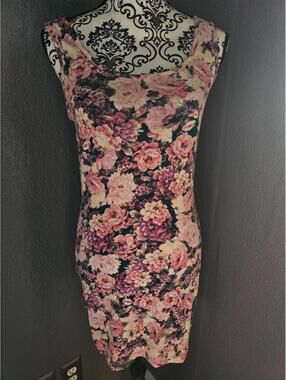 Women's Forever 21 Floral Dress Tight Fitted Multicolor Sleeveless Size Medium
